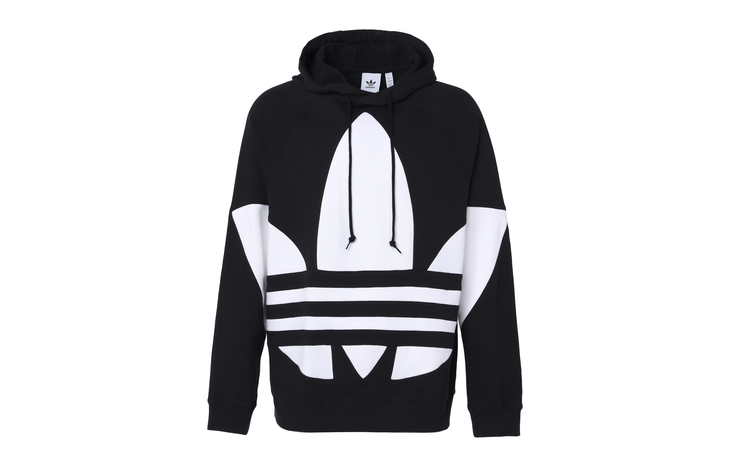 adidas Originals Big Logo Pullover Hoodie Retro Colorblock Black FM9908