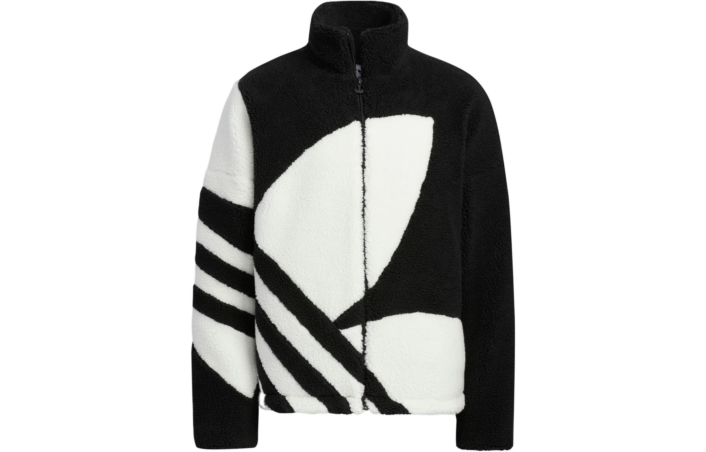 adidas Originals Big Logo Sherpa Fleece Jacket Unisex Black HR3486