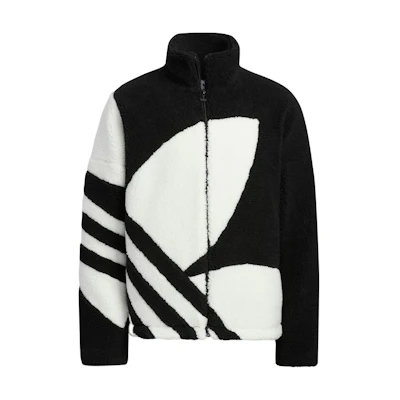 adidas Originals Big Logo Sherpa Fleece Jacket Unisex Black HR3486