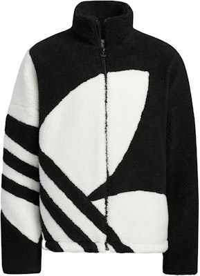 adidas Originals Big Logo Sherpa Fleece Jacket Unisex Black HR3486 Order adidas Originals Big Logo Sherpa Fleece Jacket Unisex Black HR3486