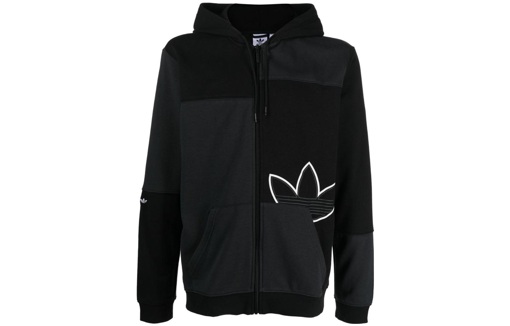 adidas Originals Big Logo Zip Hoodie Jacket Black HE7050