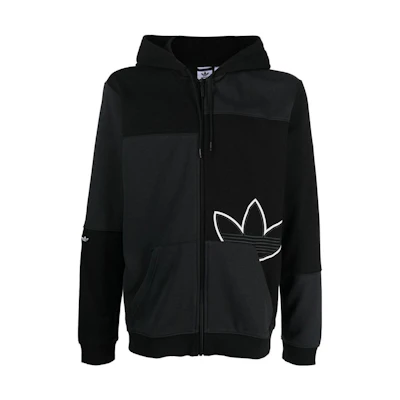 adidas Originals Big Logo Zip Hoodie Jacket Black HE7050