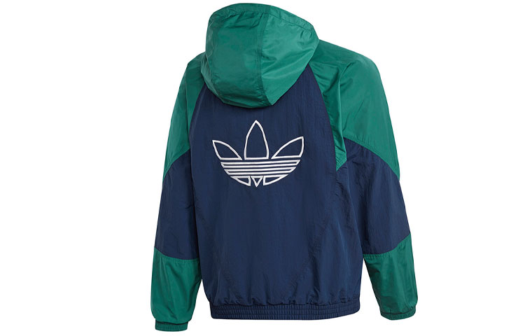 Lookbook 阿迪达斯经典大徽标撞色风衣外套秋季复古款 GE6238