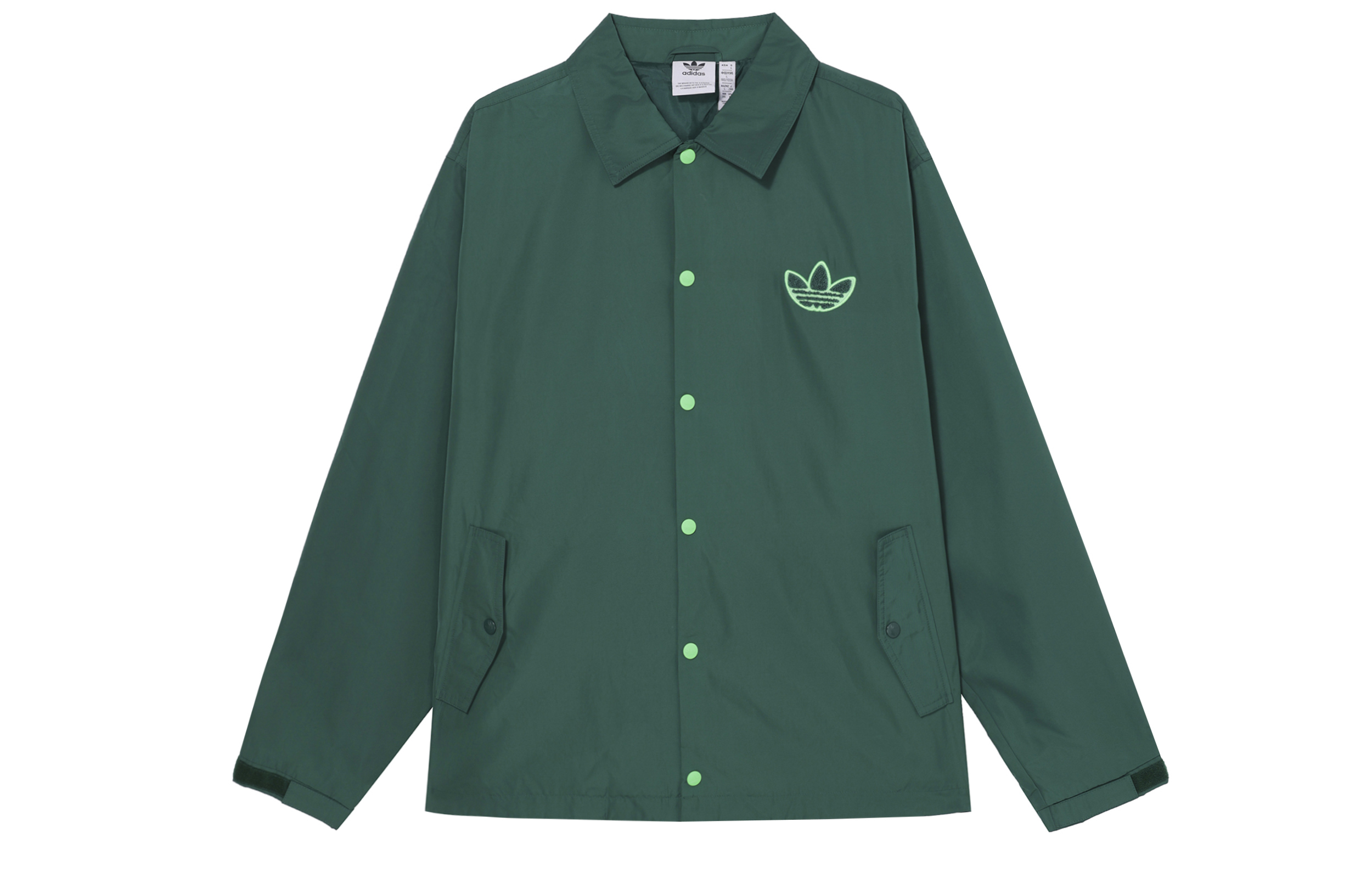 adidas Originals Big Trefoil Embroidered Logo Woven Jacket Forest Green - Men H36282