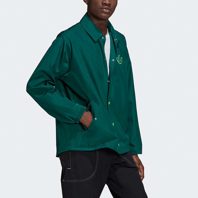 adidas Originals Big Trefoil Embroidered Logo Woven Jacket Forest Green - Men H36282 圖 4