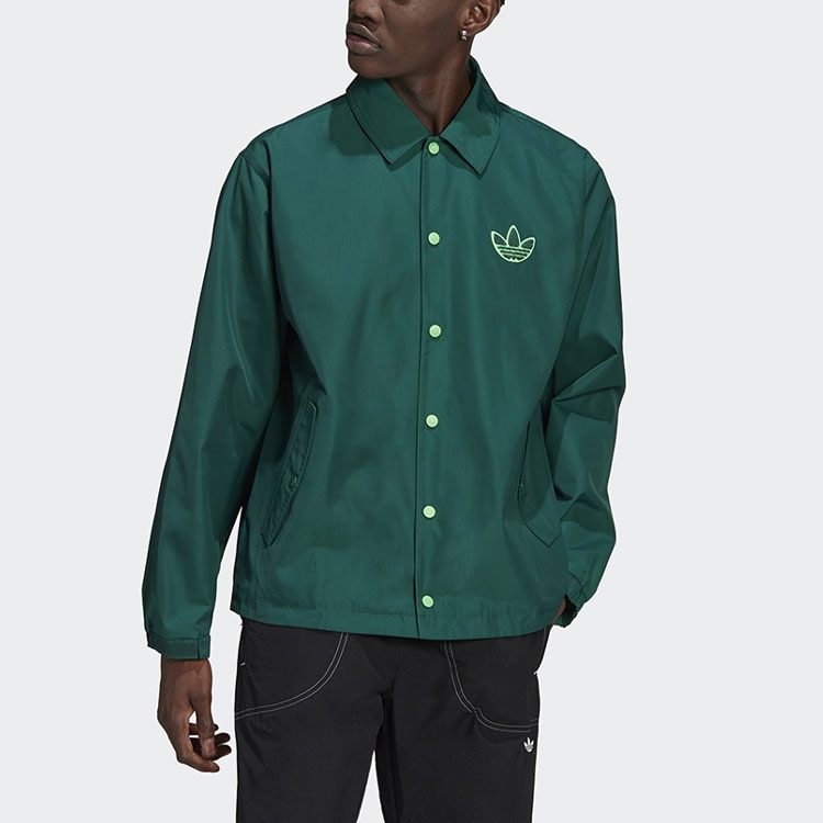adidas Originals Big Trefoil Embroidered Logo Woven Jacket Forest Green - Men H36282 圖 5