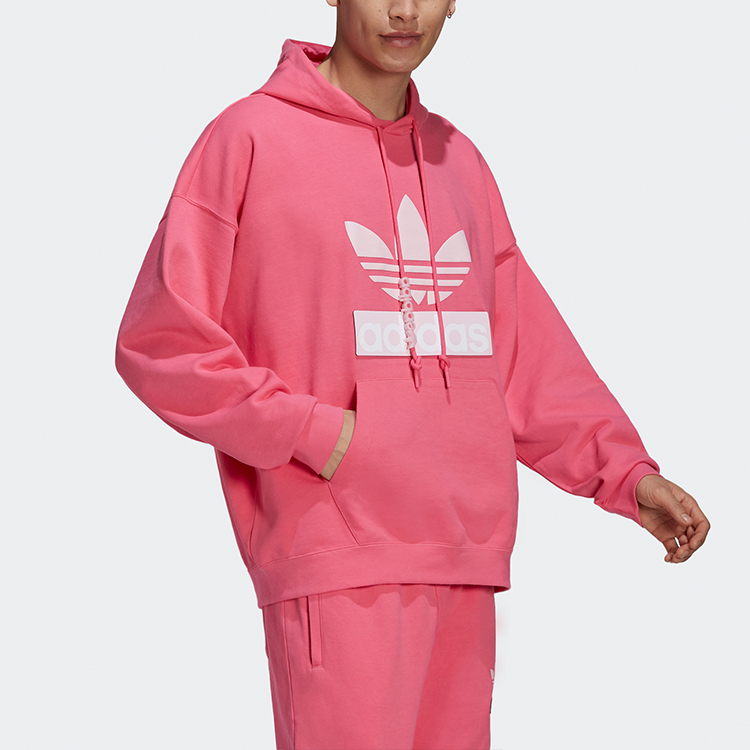 adidas Originals Big Trefoil Hoodie Colorblock Logo Fluorescent Pink H09352 圖 6