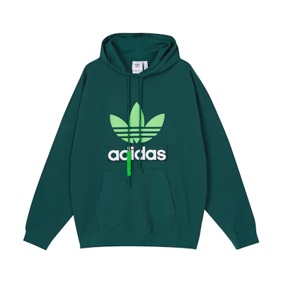 adidas Originals Big Trefoil Hoodie Retro Logo Forest Green Hoodie H09351
