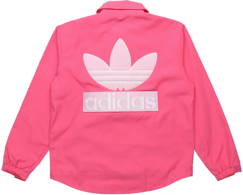 adidas Originals 大三葉Logo外套 單色螢光粉休閒夾克 H09394 Lookbook adidas Originals 大三葉Logo外套 單色螢光粉休閒夾克 H09394