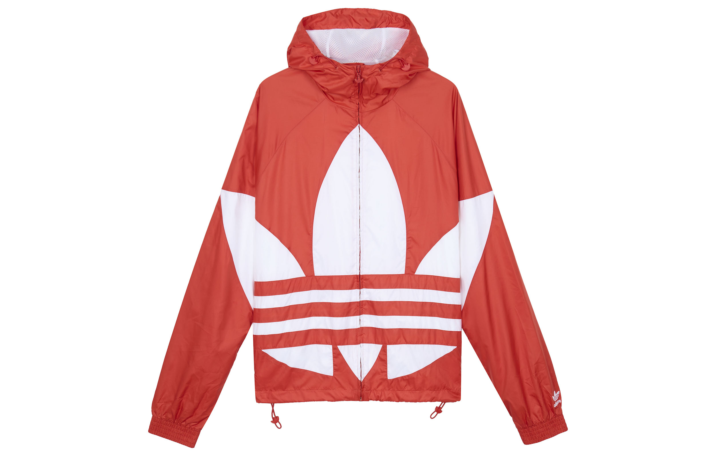adidas Originals Big Trefoil Logo Red Hoodie Jacket FM7076