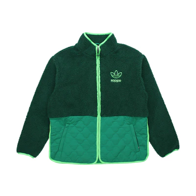 adidas Originals Big Trfl Sherpa Winter Jacket in Forest Green H09362