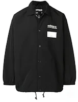 adidas Originals Black Coach Jacket with Chest Logo DX3767 adidas Originals Black Coach Jacket with Chest Logo DX3767