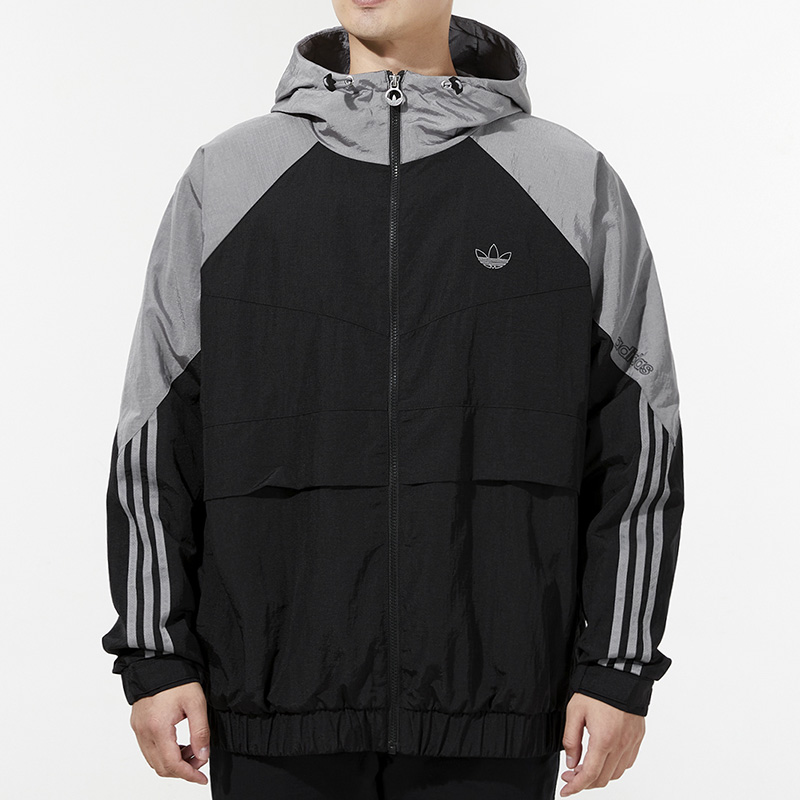 adidas Originals Black Colorblock Raglan Woven Hooded Jacket HC0328 圖 4