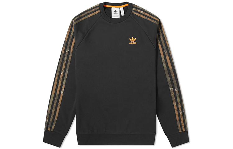 adidas Originals Black Crewneck Pullover Sweatshirt Casual Sportswear GD5947