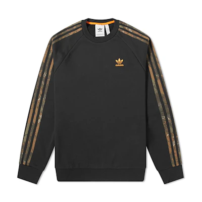 adidas Originals Black Crewneck Pullover Sweatshirt Casual Sportswear GD5947