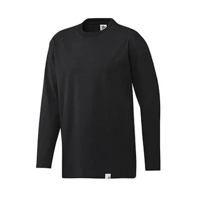 adidas Originals Black Crewneck Sweatshirt Casual Solid Color BQ3058