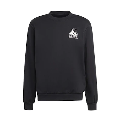 adidas Originals Black Crewneck Sweatshirt with Chest Logo Print HK5016