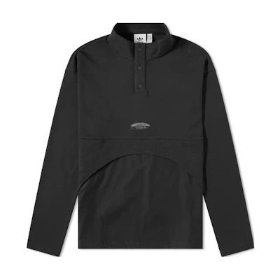 adidas Originals Black Embroidered Logo Stand Collar Long-Sleeve Sweatshirt HF2326