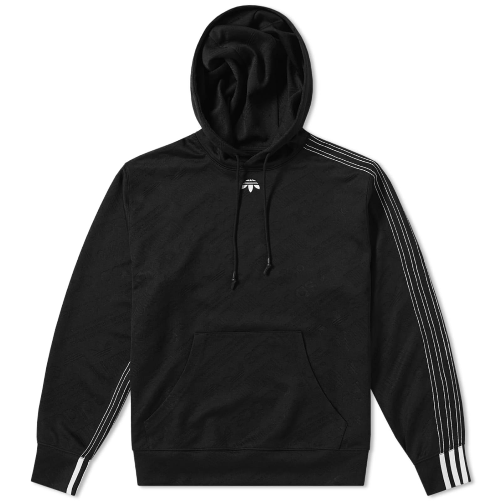 adidas Originals Black Embroidered Logo Stripe Hoodie CV5267