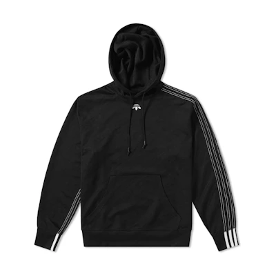 adidas Originals Black Embroidered Logo Stripe Hoodie CV5267