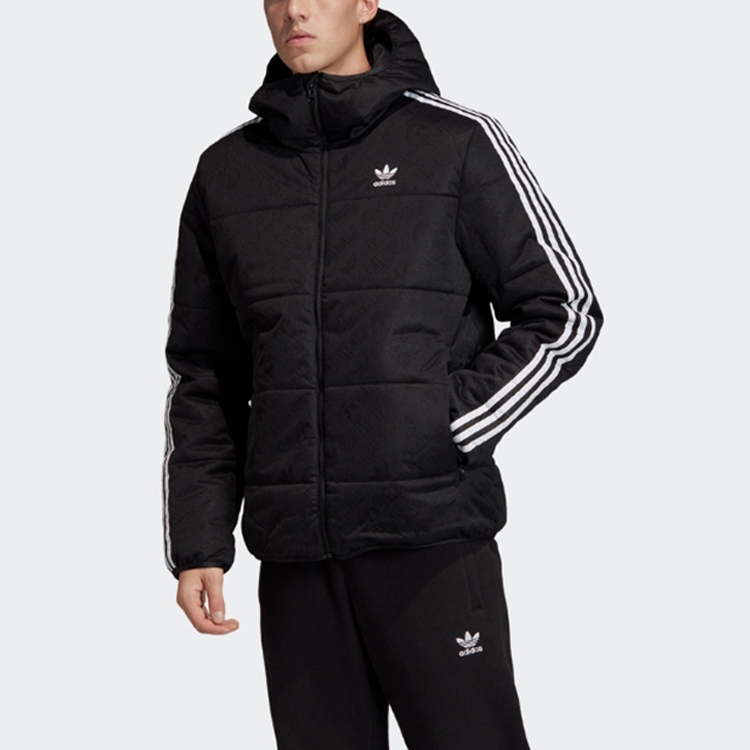 Adidas Originals Black Full-Zip Cotton Jacket for Men ED5830 圖 4