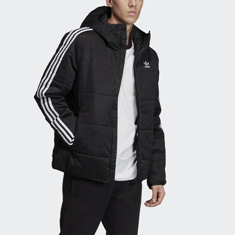 Adidas Originals Black Full-Zip Cotton Jacket for Men ED5830 圖 5
