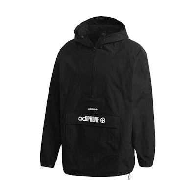 adidas Originals Black Half-Zip Hoodie Jacket with Logo Print GD5999