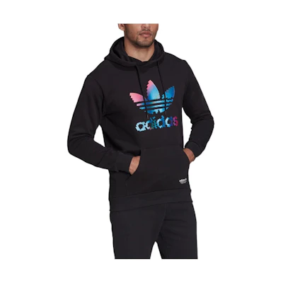 adidas Originals Black Hoodie with Trefoil Logo HC7112