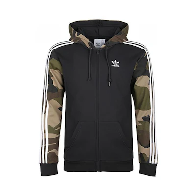 adidas Originals Black Knit Hooded Sports Jacket DV2019