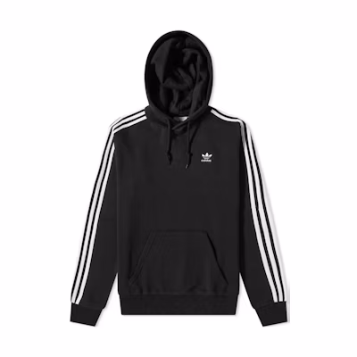adidas Originals Black Logo Embroidered Pullover Hoodie for Men H06676