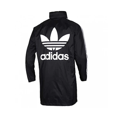 adidas Originals Black Logo Print Hooded Casual Jacket FL0011