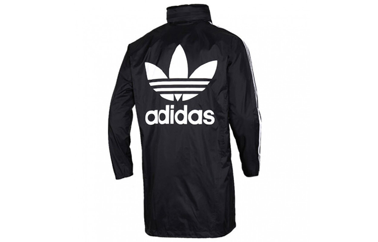 adidas Originals Black Logo Print Hooded Casual Jacket FL0011 圖 2