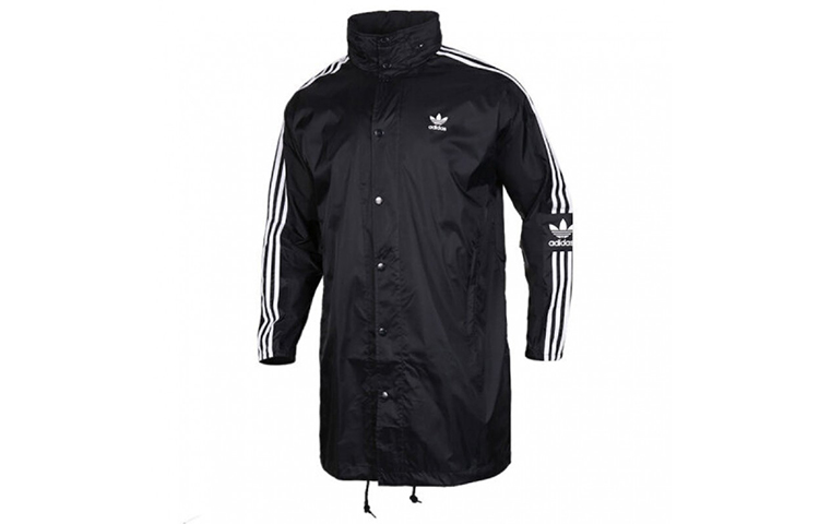 adidas Originals Black Logo Print Hooded Casual Jacket FL0011 圖 3
