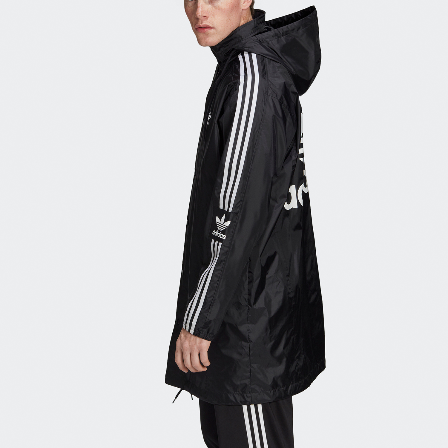 adidas Originals Black Logo Print Hooded Casual Jacket FL0011 圖 6