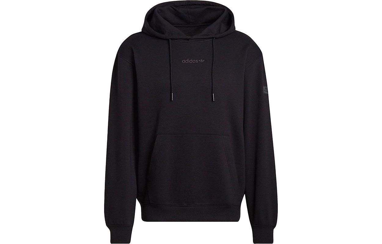 adidas Originals Black Logo Print Pullover Hoodie HM2655