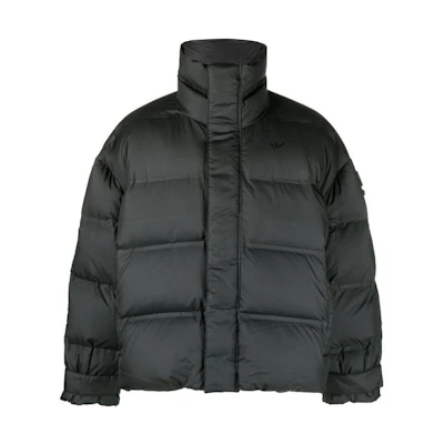adidas Originals Black Logo Zip-Up Track Jacket with Stand Collar HM9221