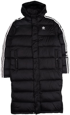 adidas Originals 男士黑色長版羽絨外套連帽冬季大衣 FL0007 Order adidas Originals 男士黑色長版羽絨外套連帽冬季大衣 FL0007