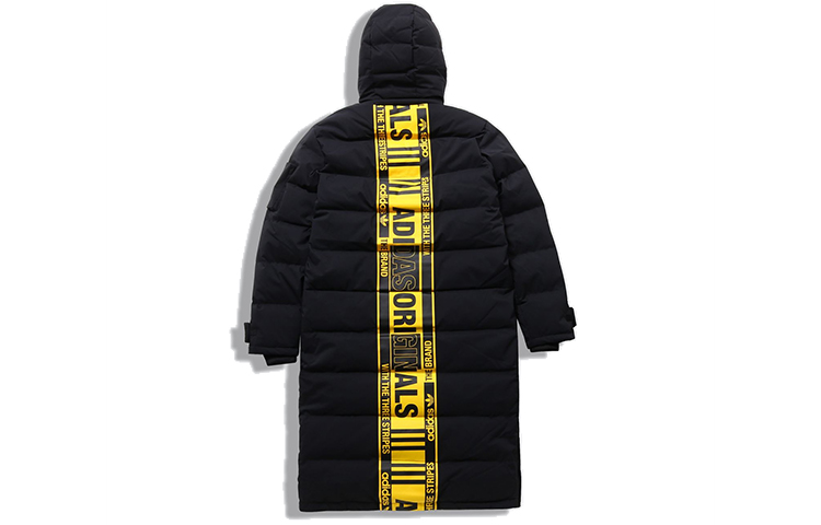 Adidas Originals Black Long Hooded Down Jacket with Back Logo for Men Winter GD5613 圖 3