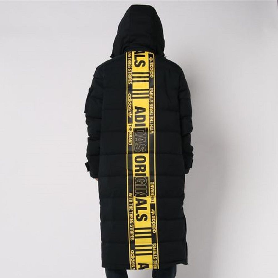 Adidas Originals Black Long Hooded Down Jacket with Back Logo for Men Winter GD5613 圖 5