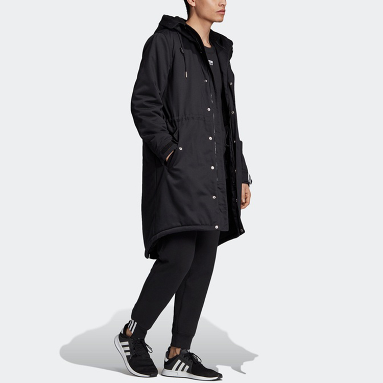 Details for adidas Originals Black Long Parka With Fleece, Hood - Winter Jacket FL0021