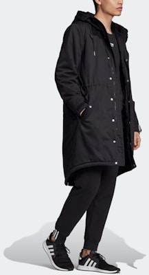 adidas Originals Black Long Parka With Fleece, Hood - Winter Jacket FL0021 Details for adidas Originals Black Long Parka With Fleece, Hood - Winter Jacket FL0021