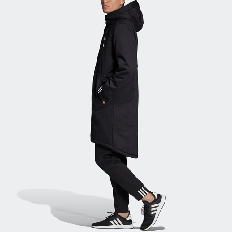 Sizing adidas Originals Black Long Parka With Fleece, Hood - Winter Jacket FL0021