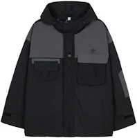 adidas Originals Black Multi-Pocket Hooded Jacket with Zipper Patchwork IC8164 adidas Originals Black Multi-Pocket Hooded Jacket with Zipper Patchwork IC8164