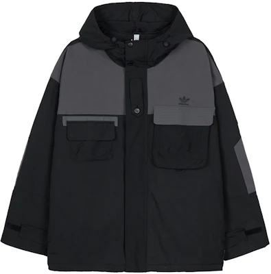 adidas Originals Black Multi-Pocket Hooded Jacket with Zipper Patchwork IC8164 Order adidas Originals Black Multi-Pocket Hooded Jacket with Zipper Patchwork IC8164