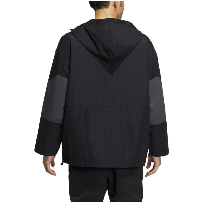 Purchase adidas Originals Black Multi-Pocket Hooded Jacket with Zipper Patchwork IC8164