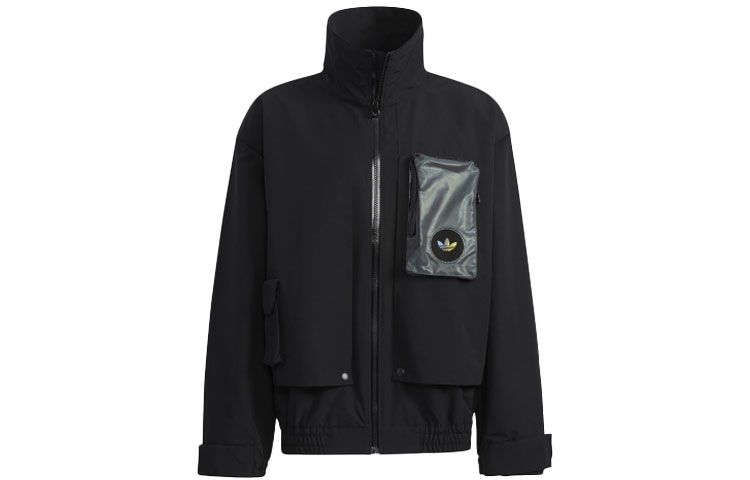 adidas Originals Black Outdoor Utility Jacket with Half-Zip and Logo H58069