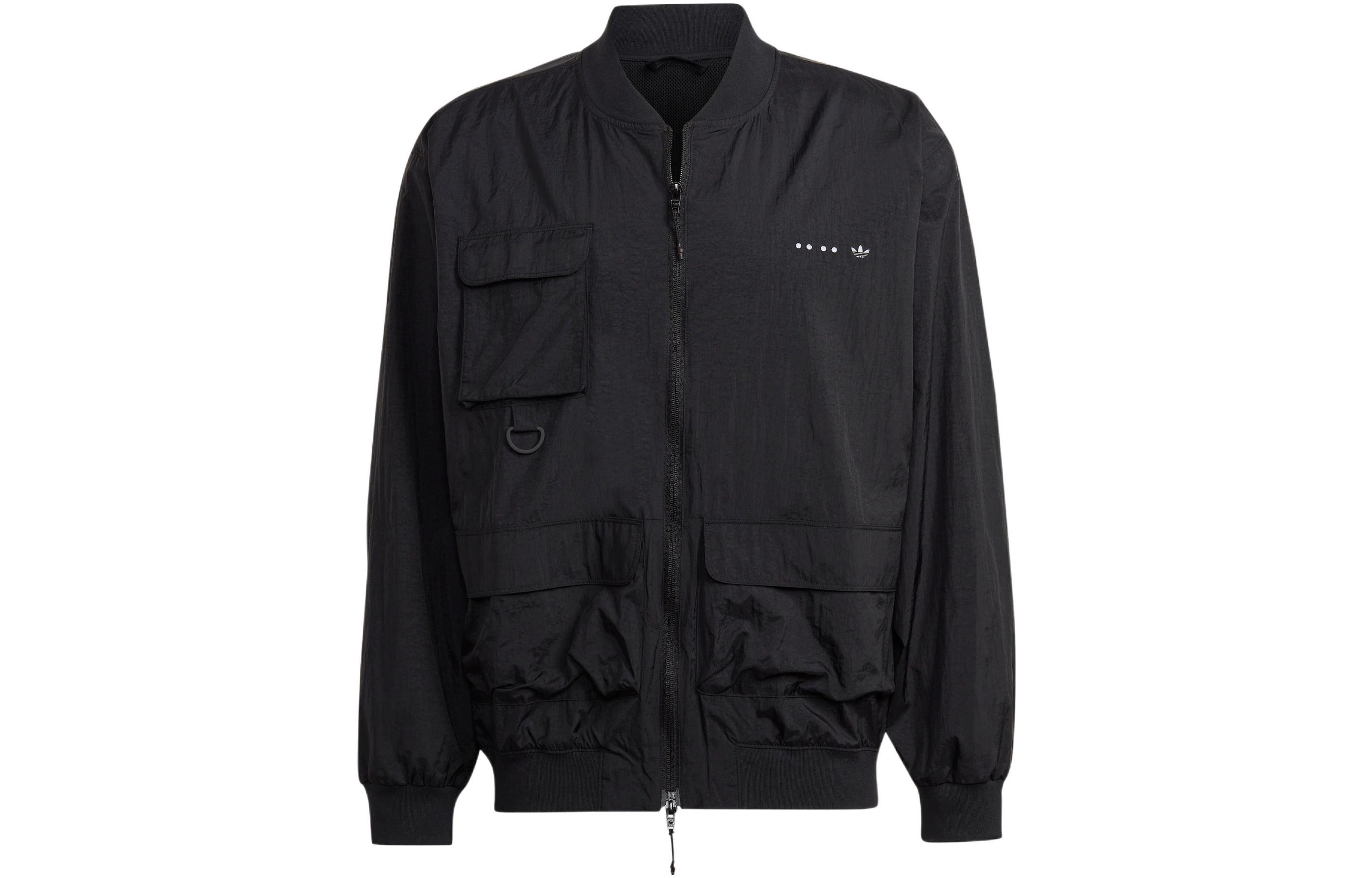 adidas Originals Black Outdoor Utility Jacket with Multiple Pockets HK2745
