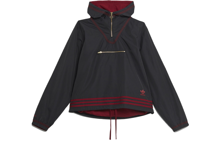 adidas Originals Black Printed Hoodie Jacket Unisex Casual Outerwear HE6624