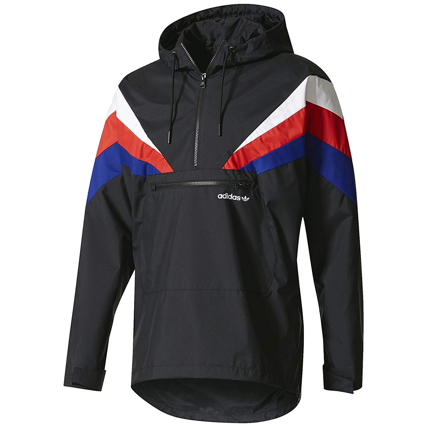 adidas Originals Black Pullover Hoodie Jacket with Drawstring BQ2008-Blk