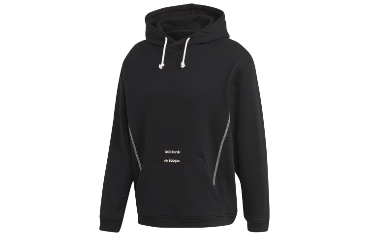 adidas Originals Black Pullover Hoodie Solid Color Long Sleeve GD9307